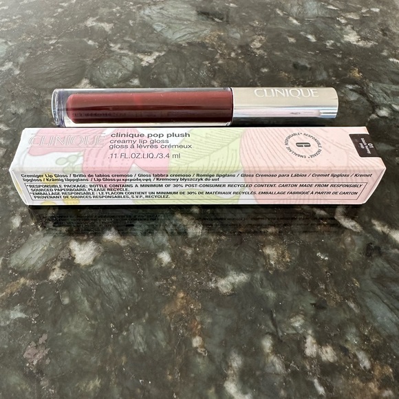 NWT Clinique pop plush creamy BLACK HONEY lip gloss. Unopened. - Picture 3 of 3